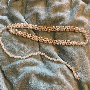Elegant Pearl Beaded Belt Adjustable sizing 40”